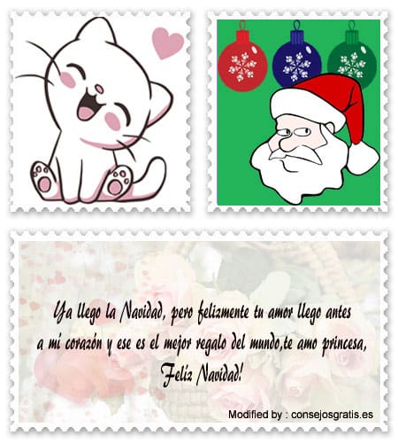 Bonitas tarjetas con frases de amor para Navidad.#MensajesDeNavidaParaMiNovia