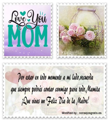 Frases y tarjetas de amor para enviar a Mamá por celular.#FrasesParaDiaDeLaMadre