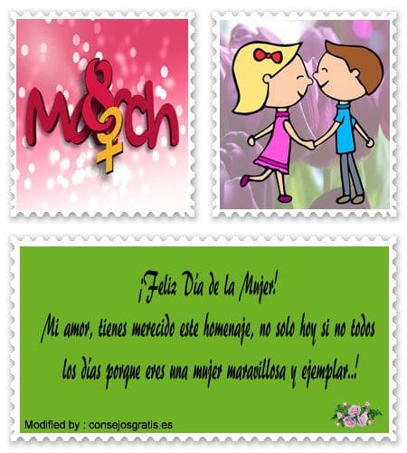 Bonitas tarjetas con pensamientos de amor para el Día de la Mujer para Facebook.#SaludosParaElDíaDeLaMujer