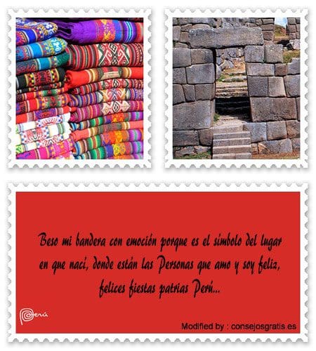 Bonitos textos de Fiestas Patrias Peruanas para enviar por celular.#SaludosPorFiestasPatrias,#MensajesFeliz28DeJulio,#FrasesBonitasFeliz28