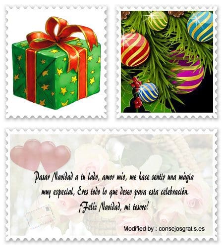 tarjetas con frases de Felíz Navidad para mi amor.#SaludosDeNavidadParaNovios