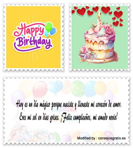 Originales dedicatorias de feliz cumpleaños para novios para enviar por Messenger.#SaludosDeCumpleañosParaMiPareja,#FelicitacionesDeCumpleañosParaMiPareja