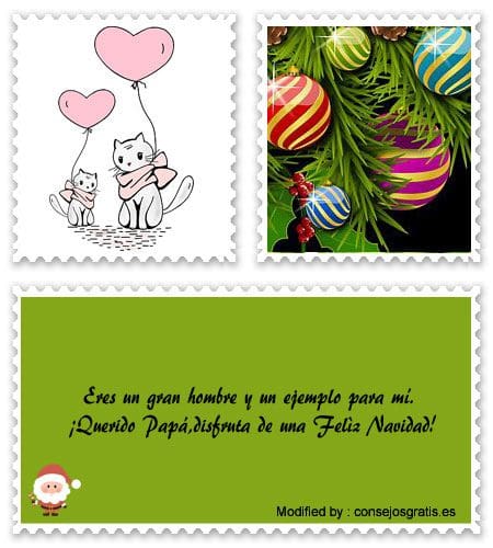 Bonitas tarjetas con dedicatorias de amor de Navidad.#SaludosDeNavidadParaMiPapá