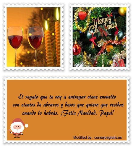 tarjetas con mensajes de Navidad para Papá.#SaludosDeNavidadParaMiPapá