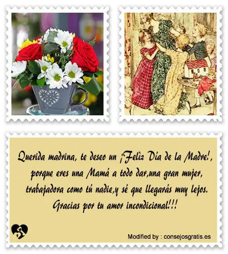 Descargar mensajes bonitos para el Día de la Madre para mi Madrina.#SaludosDíaDeLaMadreParaMadrina