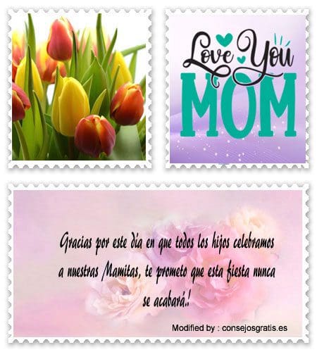 Frases y tarjetas de amor para enviar a Mamá por celular.#MensajesPorElDíaDeLaMadre