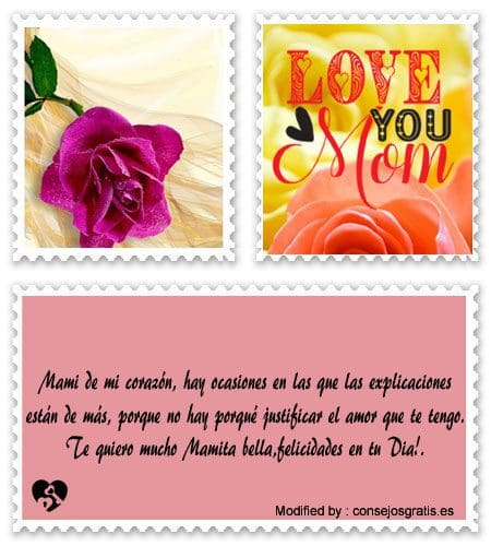Frases y tarjetas de amor para enviar a Mamá por celular.#MensajesPorElDíaDeLaMadre