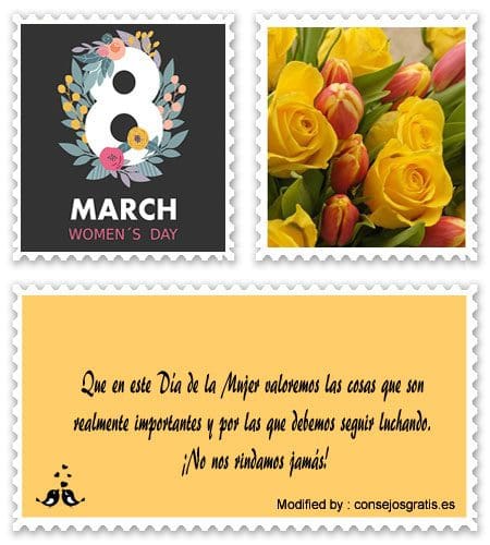 Bonitas tarjetas con pensamientos de amor para el Día de la Mujer para Facebook.#MensajesOriginalesParaDíaDeLaMujer
