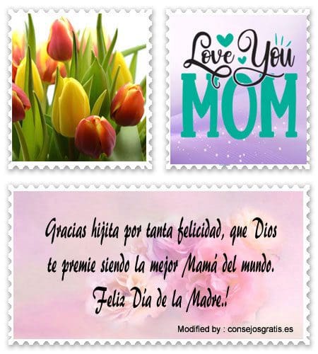 Saludos para el Día de la Madre para enviar por WhatsApp.#TarjetasParaDíaDeLaMadre