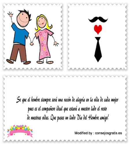 Frases y tarjetas de amor para enviar por Día del Hombre.#MensajesLargasParaElDíaDelHombre